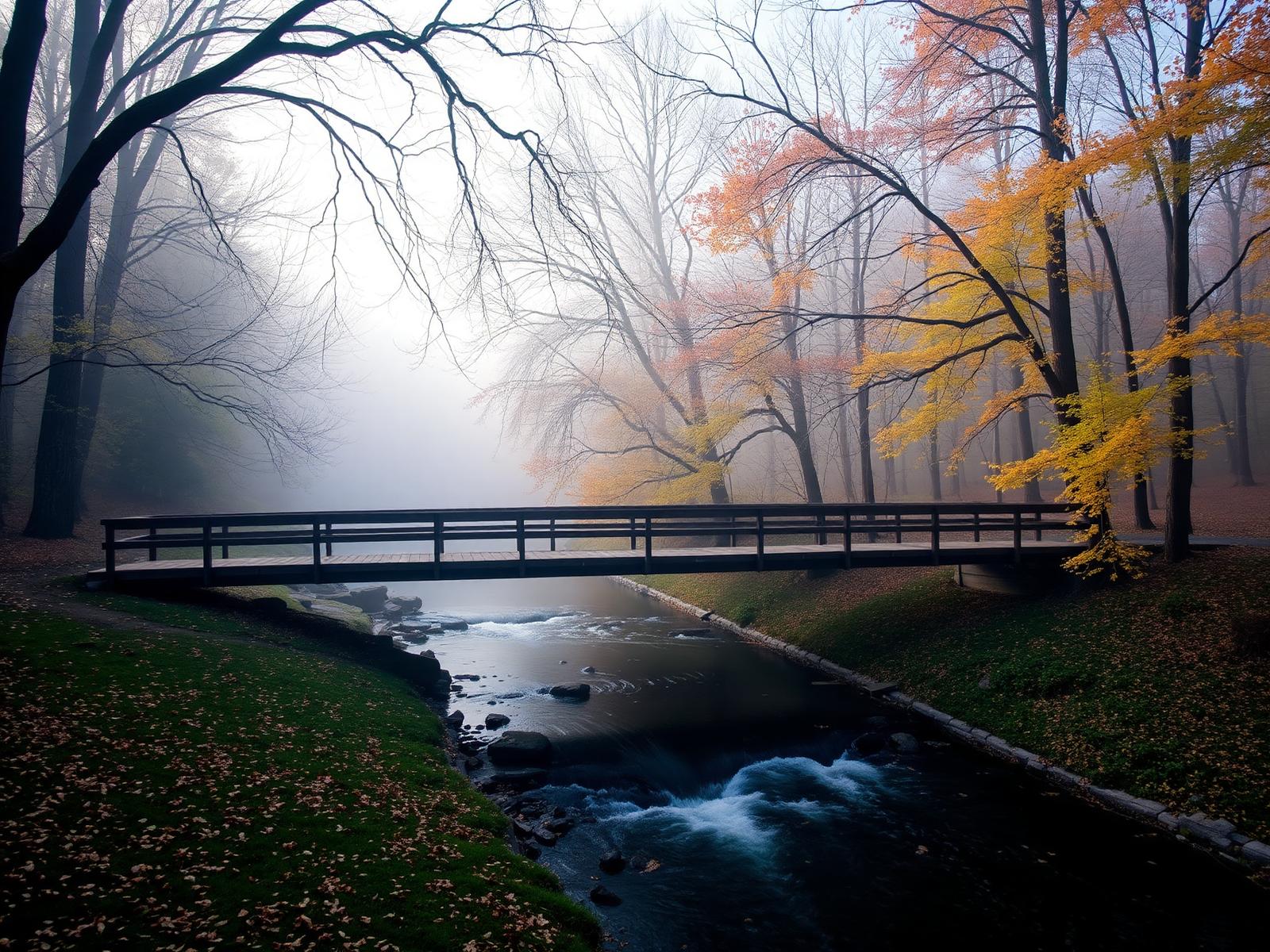 The Ararat River flowing through Riverside Park at first light